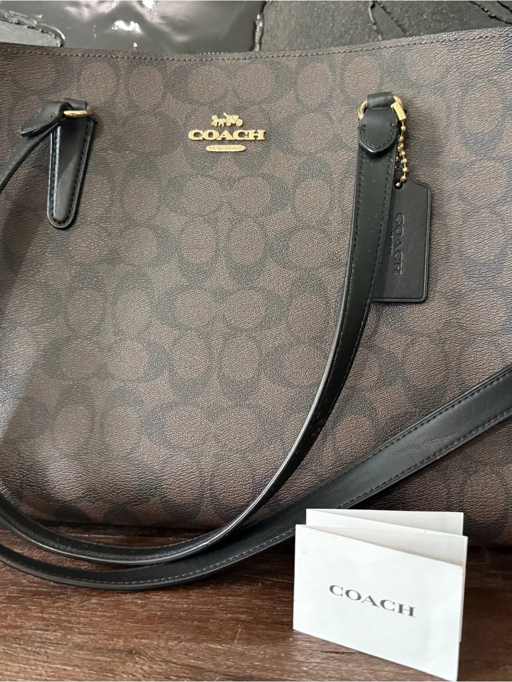 Coach Signature Canvas Tatum Carryall with Red Interior